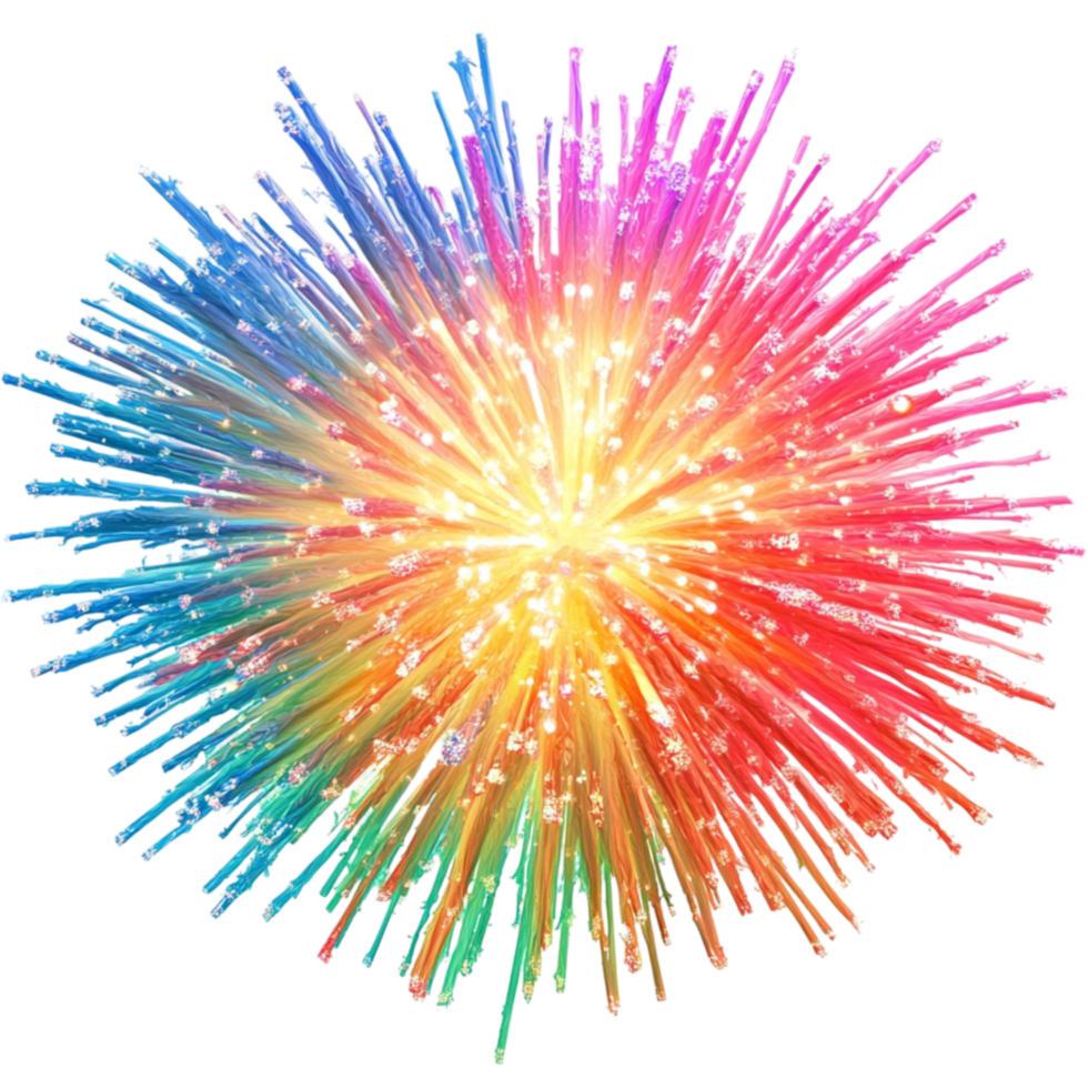 Vibrant Multicolor Firework Burst png