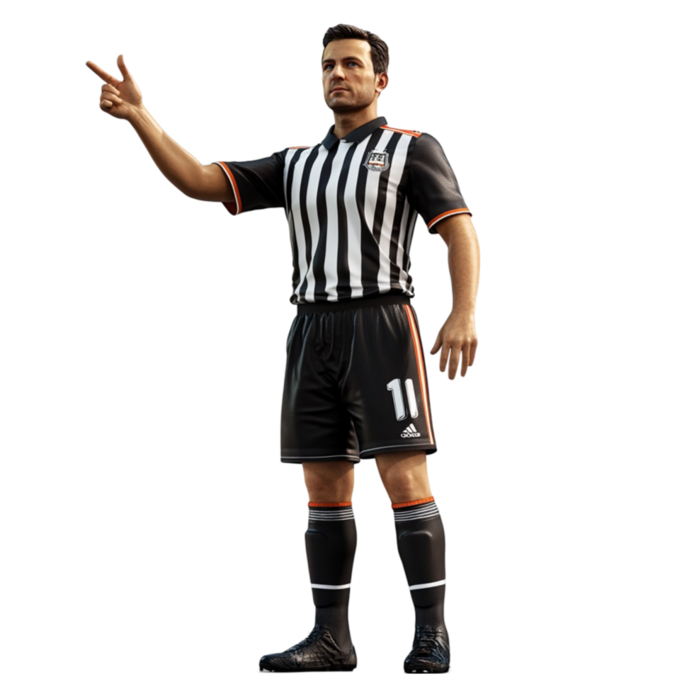 Referee Pointing to the Side on Transparent Background png