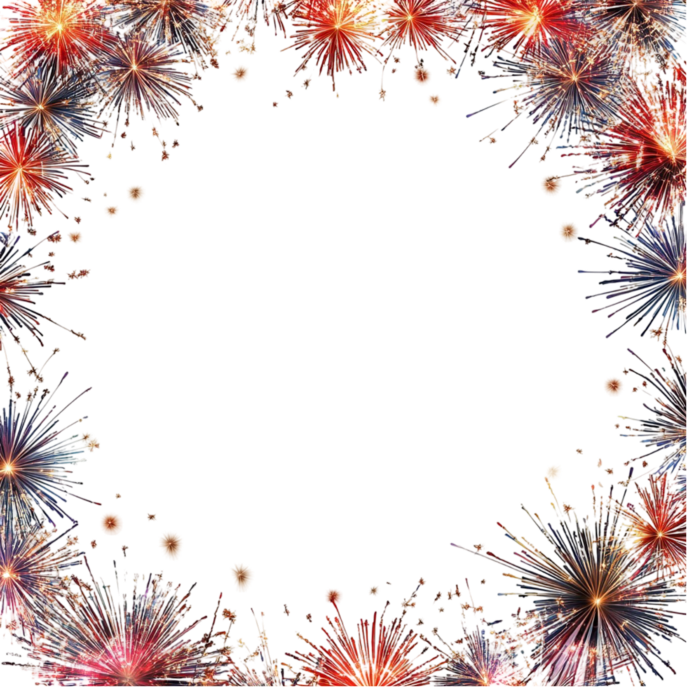 Fireworks Border on Transparent Background png