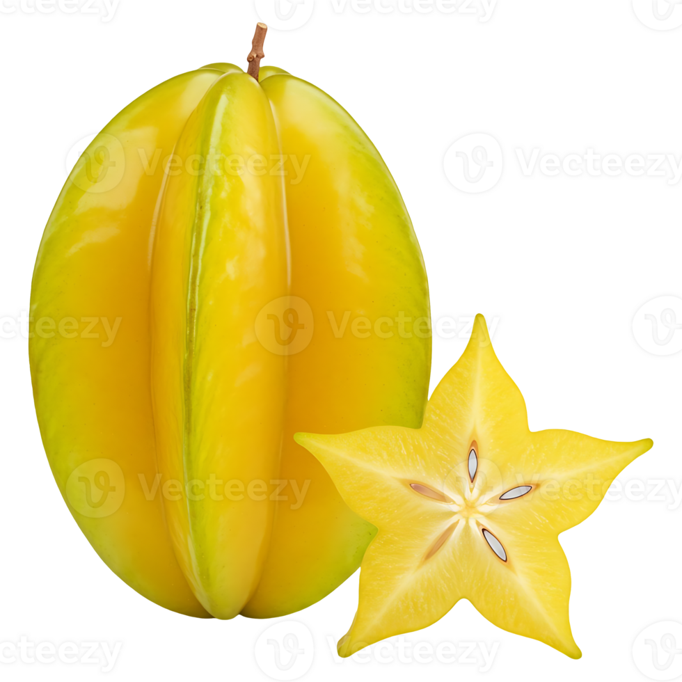Starfruit Whole and Slice png