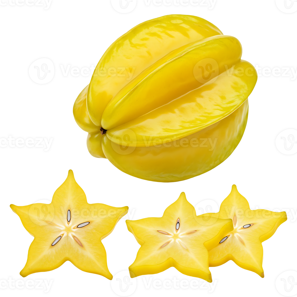 Starfruit Whole and Slices png
