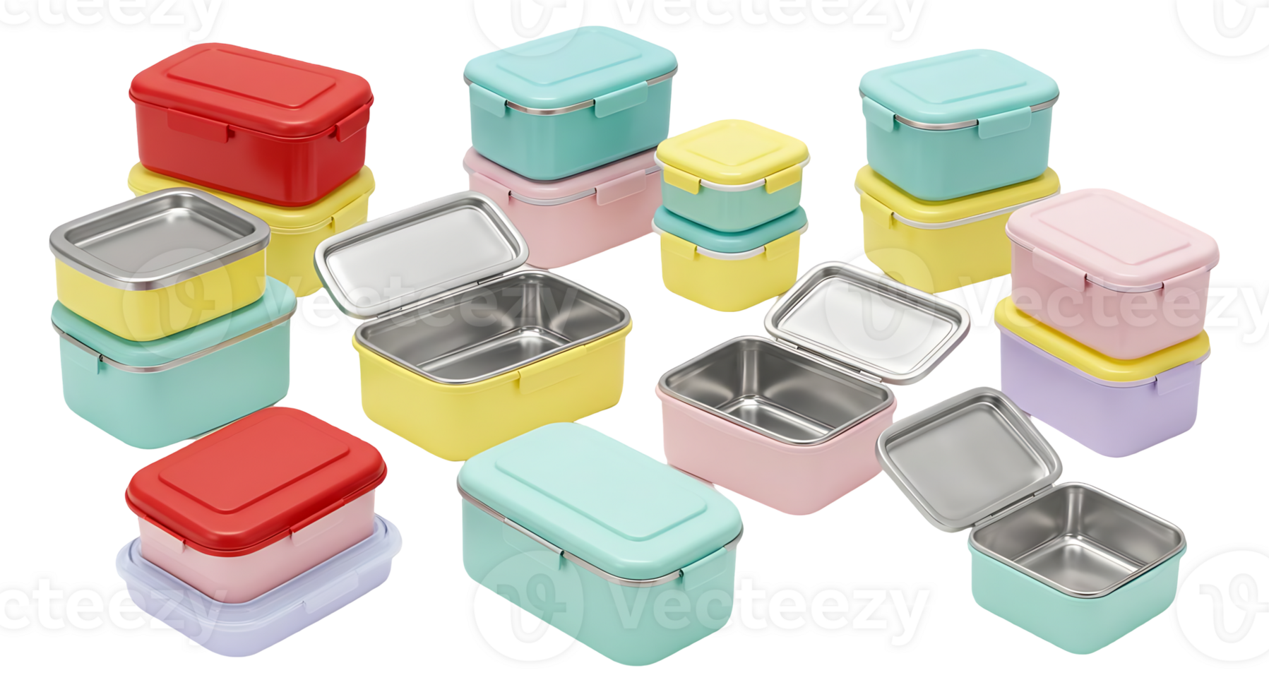 Pastel Stackable Food Containers png