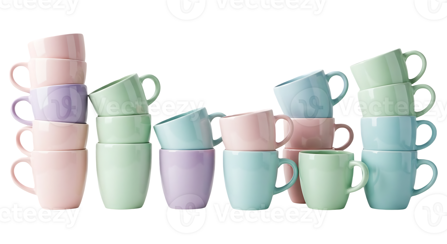 Pastel Mug Stack Display png