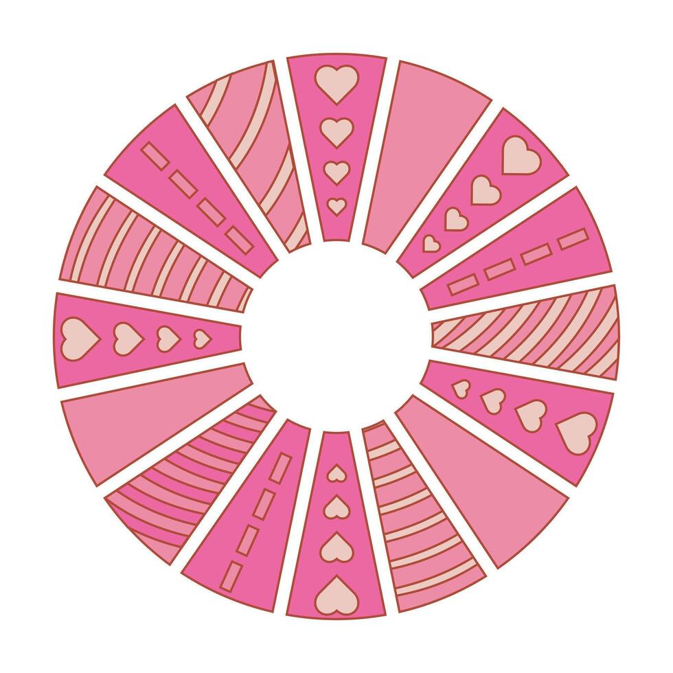 Graphic pink flower on a white background, a botanical design featuring boho patterns. Ideal for tropical summer design. Pink Sun. vector