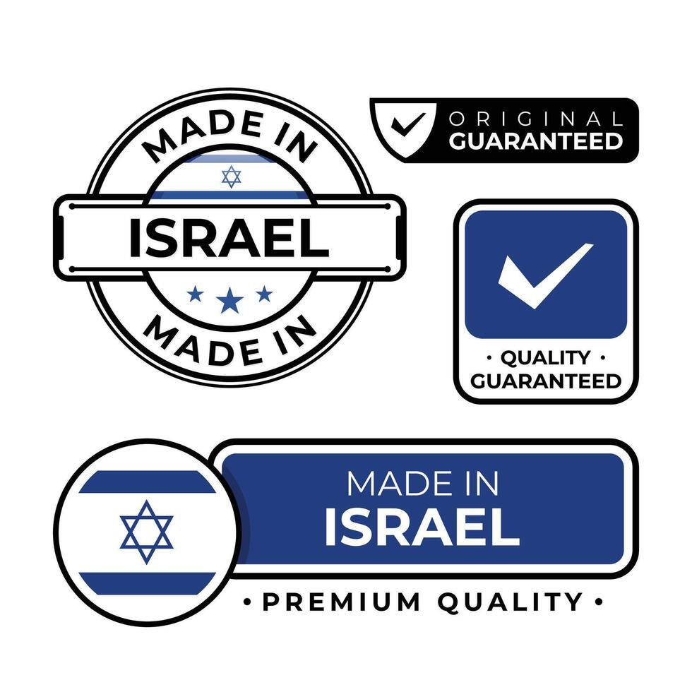 Badge bundle made in Israel label icon emblem isolated on white background vector