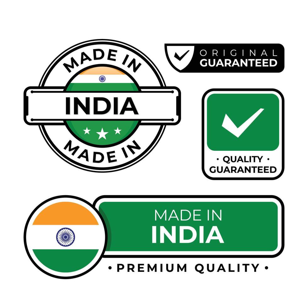 Badge bundle made in India label icon emblem isolated on white background vector