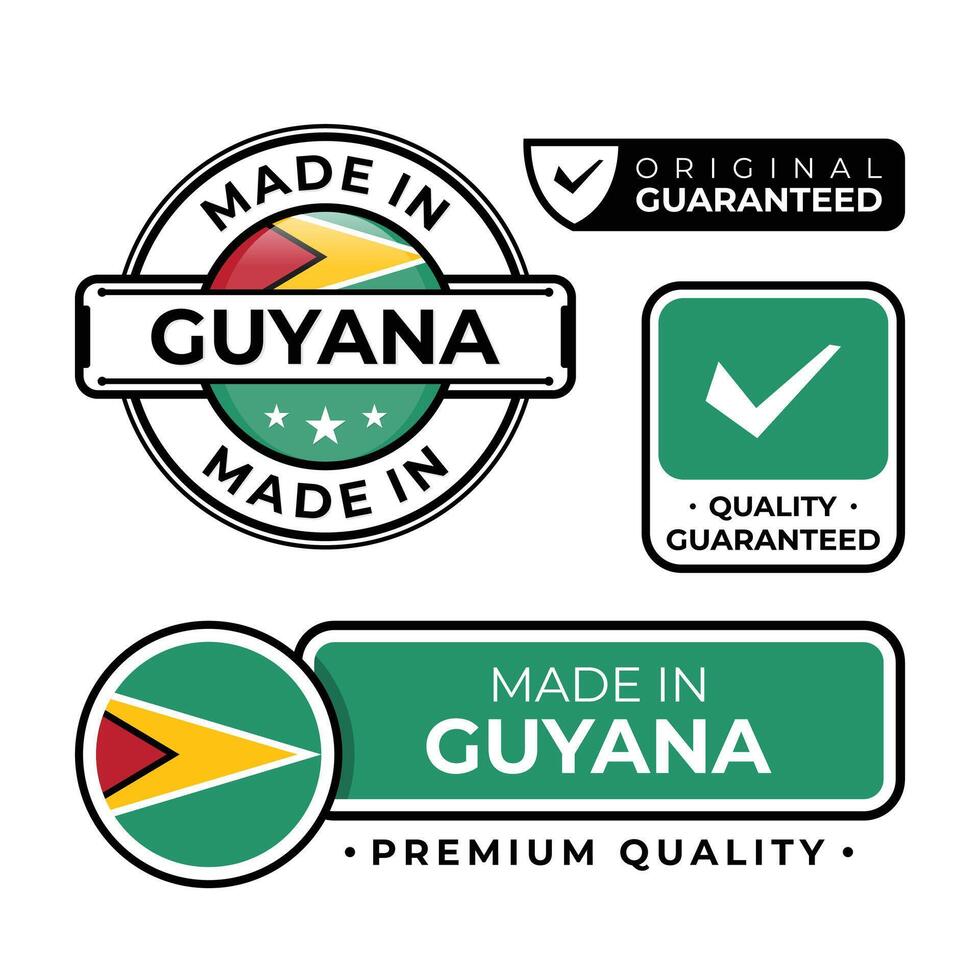 Badge bundle made in Guyana label icon emblem isolated on white background vector