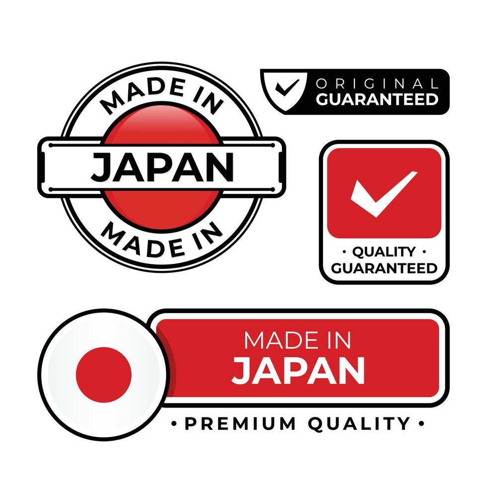 Badge bundle made in Japan label icon emblem isolated on white background vector