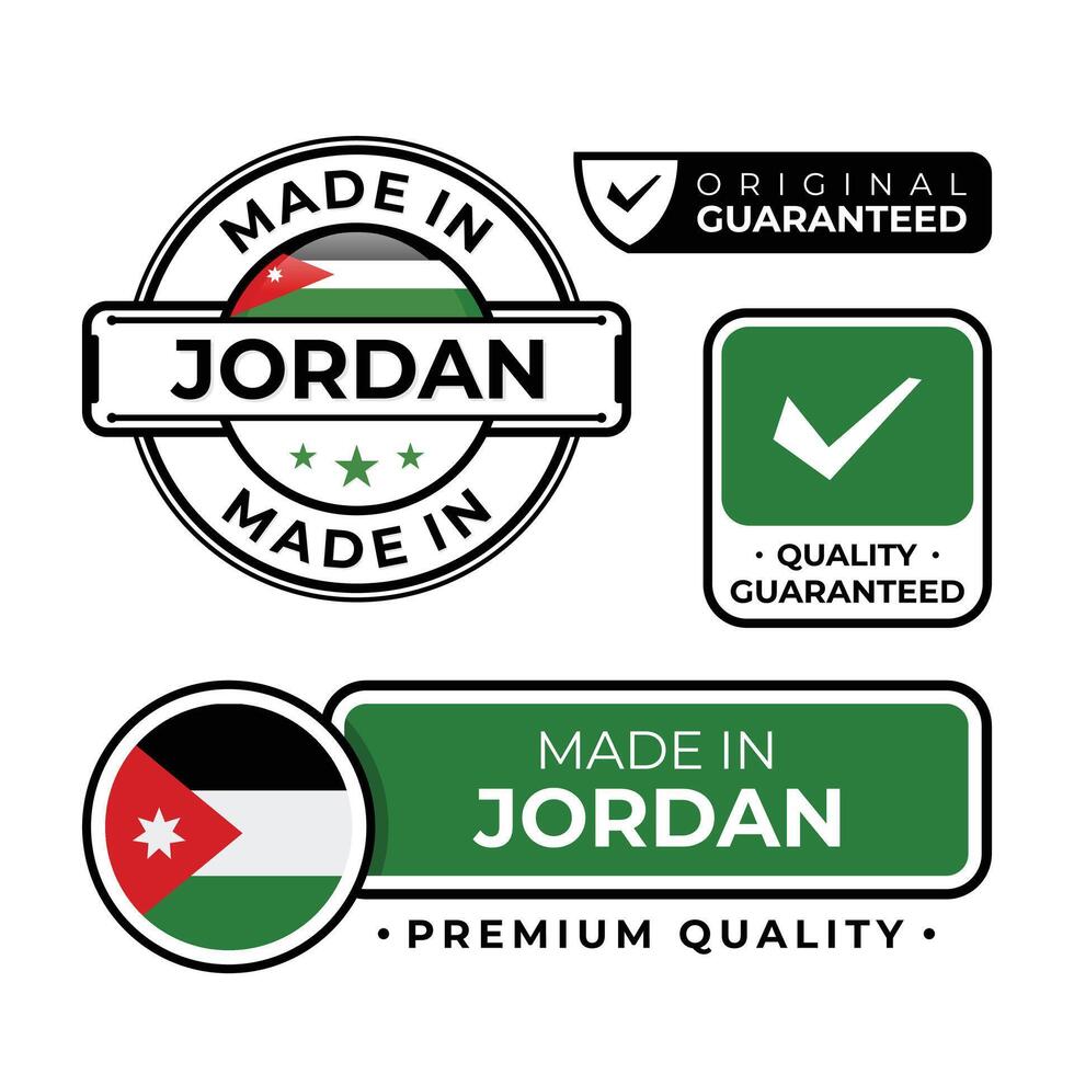 Badge bundle made in Jordan label icon emblem isolated on white background vector