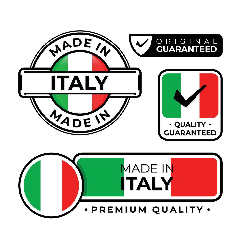 Badge bundle made in Italy label icon emblem isolated on white background vector