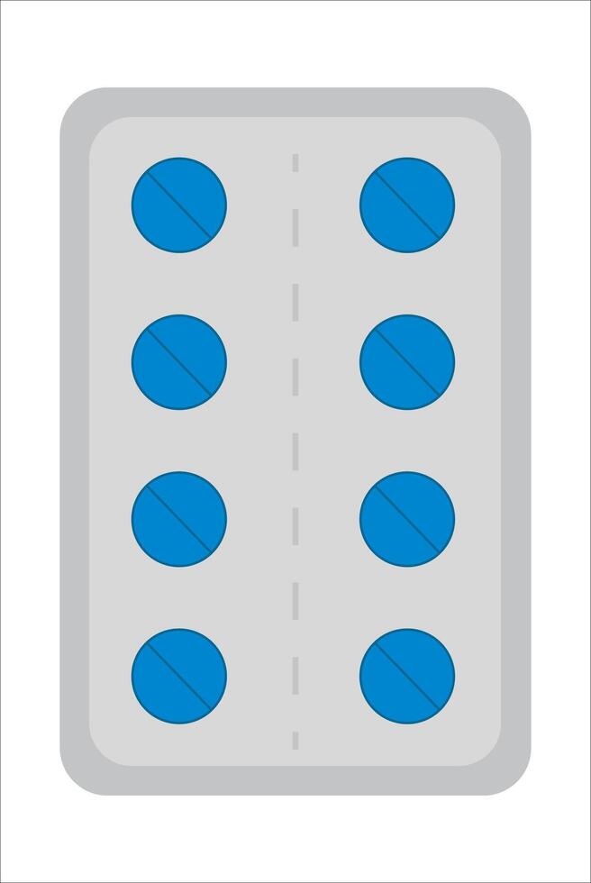 A pill container with blue pills in it vector