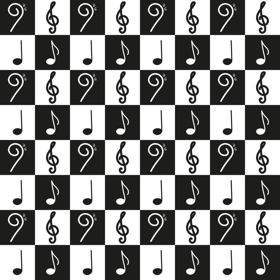 white and black music pattern vector