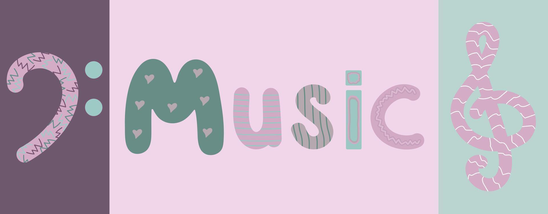 music card treble and bass clef vector