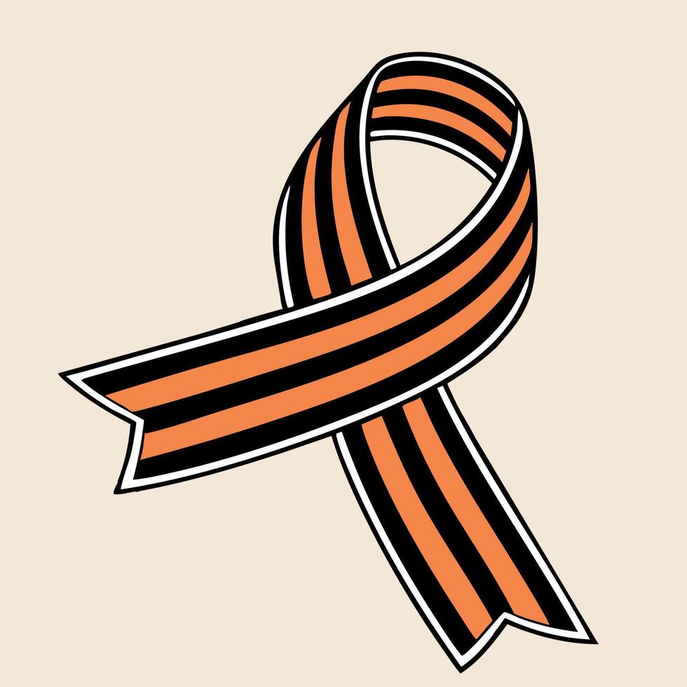 A art of orange and black ribbons. St. George's ribbon. vector