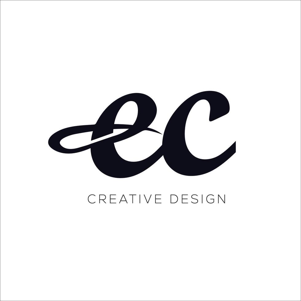 ec initial logo design icon vector