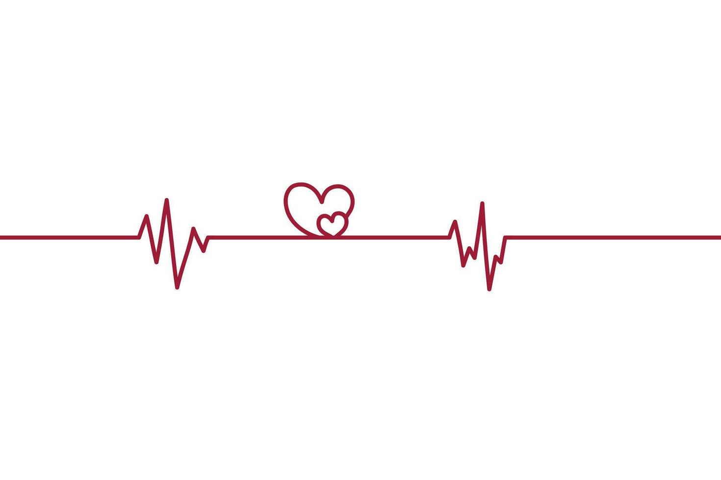 Cardiogram heartbeat cardiac cycle medical. Cardiogram heartbeat pulsation in the shape of two hearts love vector