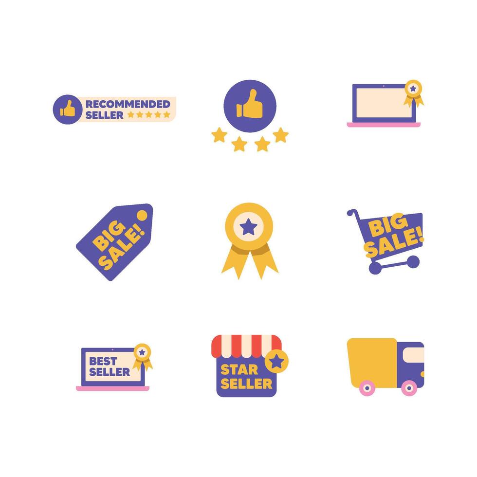 Finance and e-commerce element vector