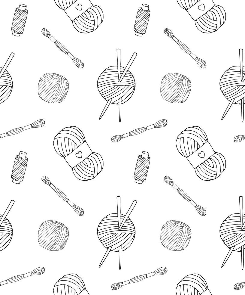 Seamless pattern of many threads vector