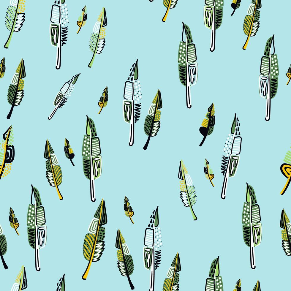 Bright and colorful tropical design featuring lush leaves and playful dots. Ideal for creating seamless patterns for textiles, stationery, and more. vector