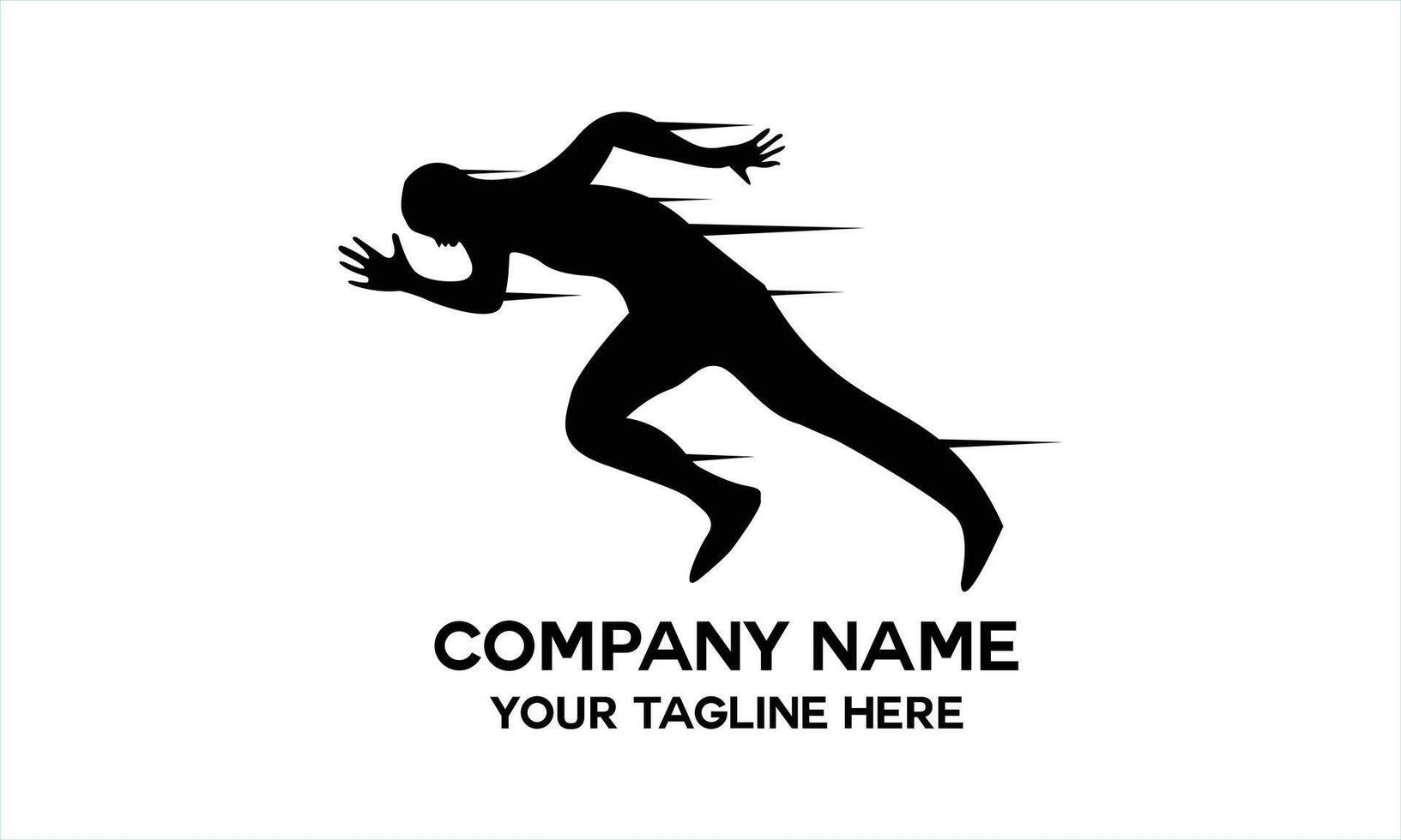 silhouette of running person vector