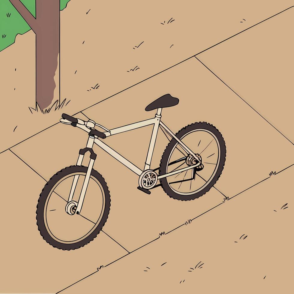 Bicycle in the park. illustration of a bicycle the street vector