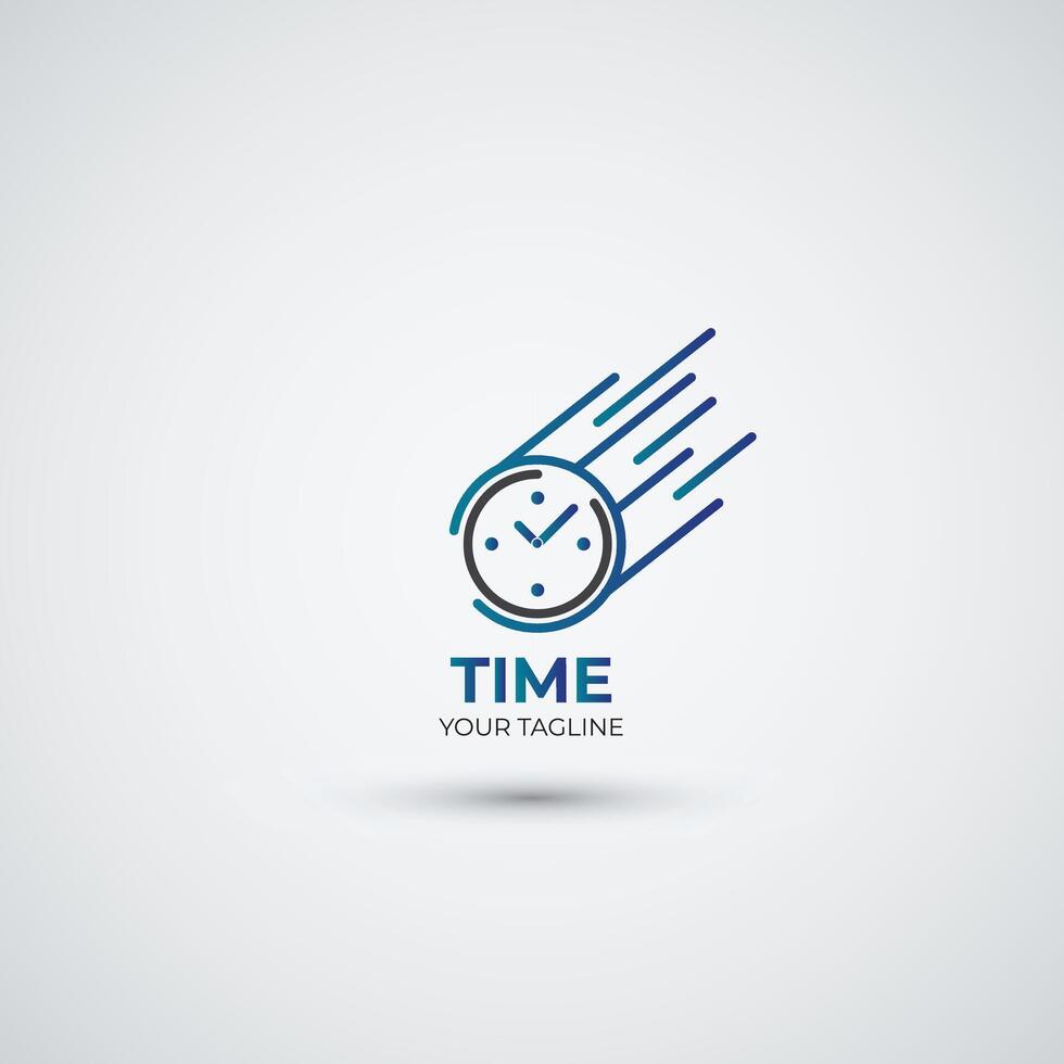 Fast time clock logo design template vector