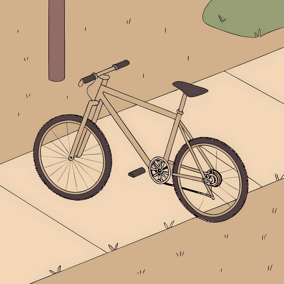 a bicycle on the street. vector