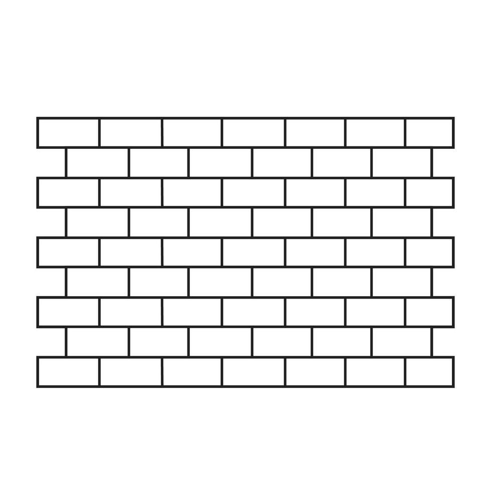 Simple Black and White Brick Wall Pattern vector