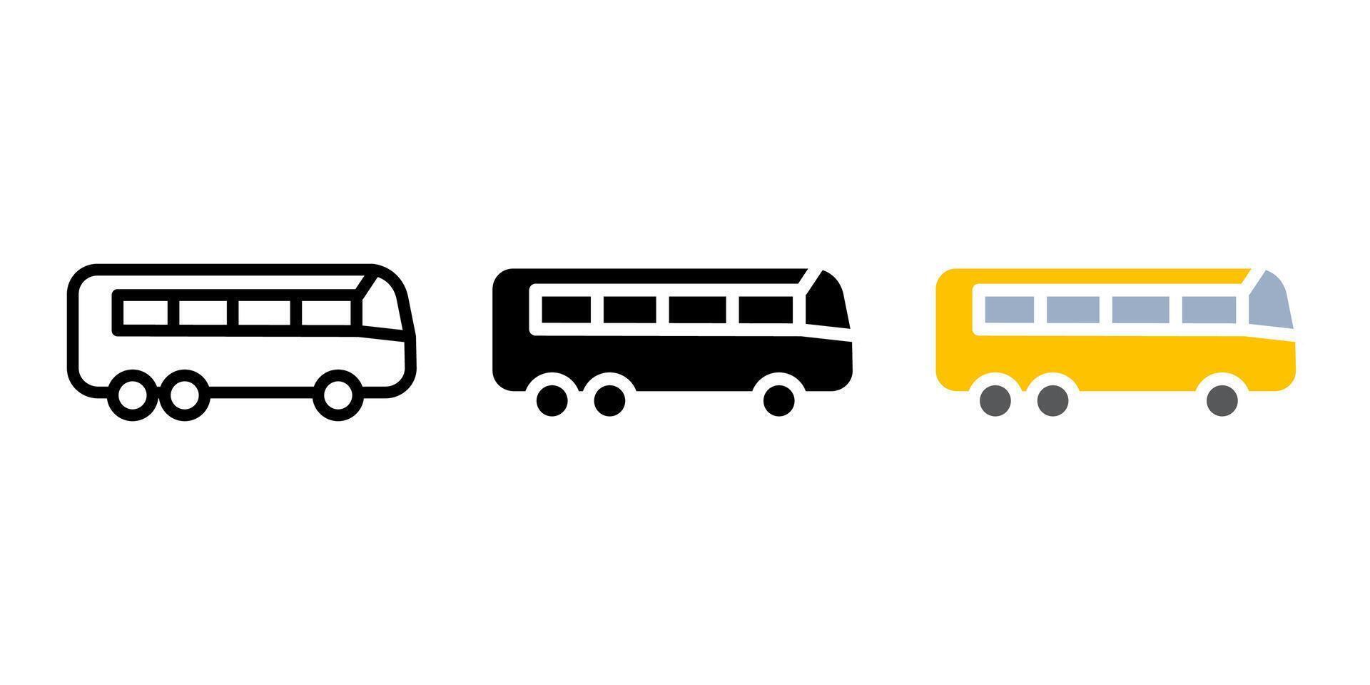 City, travel and school bus icon. Passenger transportation symbol. Urban transport pictogram. Urban vehicle sign. vector