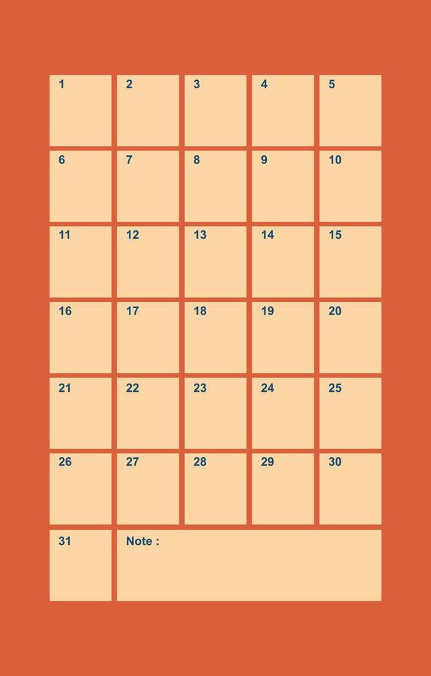 Design template calendar daily month vector