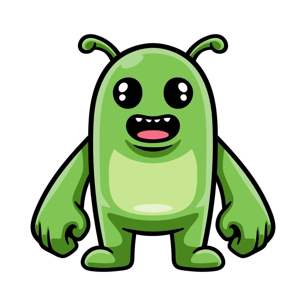 funny cute odd alien character colored isolated drawing line art style sketch classic vintage design illustration vector
