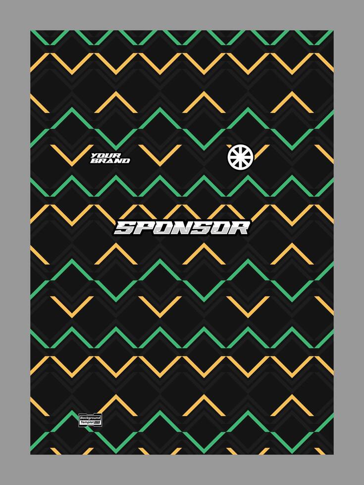 A patterned background featuring zigzag lines in green, yellow, and black vector