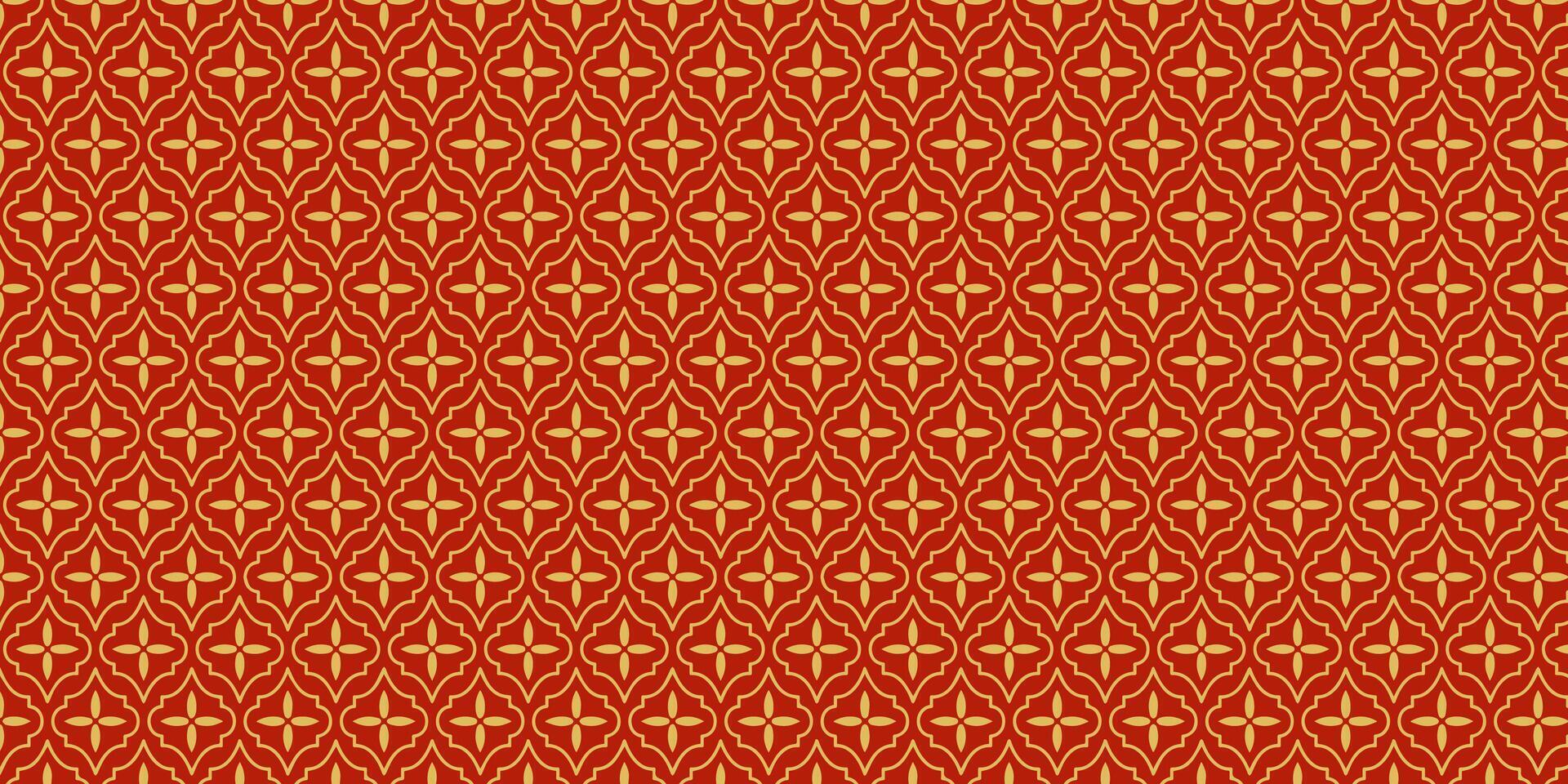 a red and gold pattern with a cross design for chinese new year vector