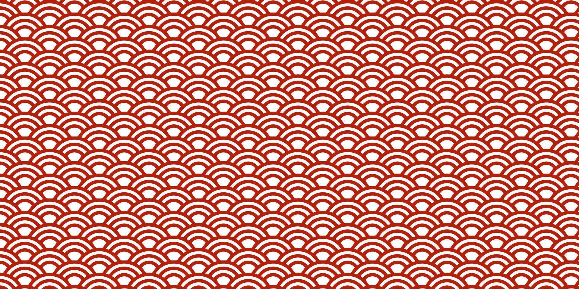 a red and white pattern with waves for lunar new year vector