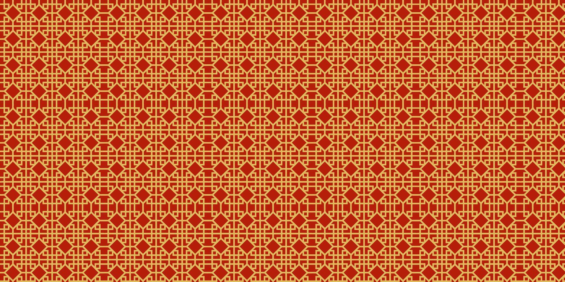 chinese new year background wirh red and gold patterned fabric vector