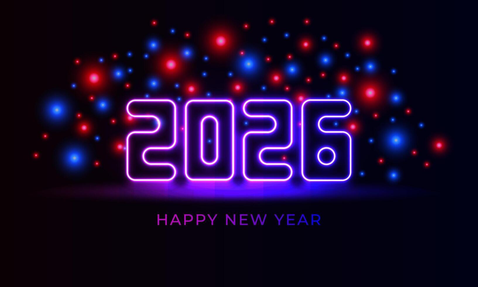 Happy new year 2020 with neon lights on a dark background vector