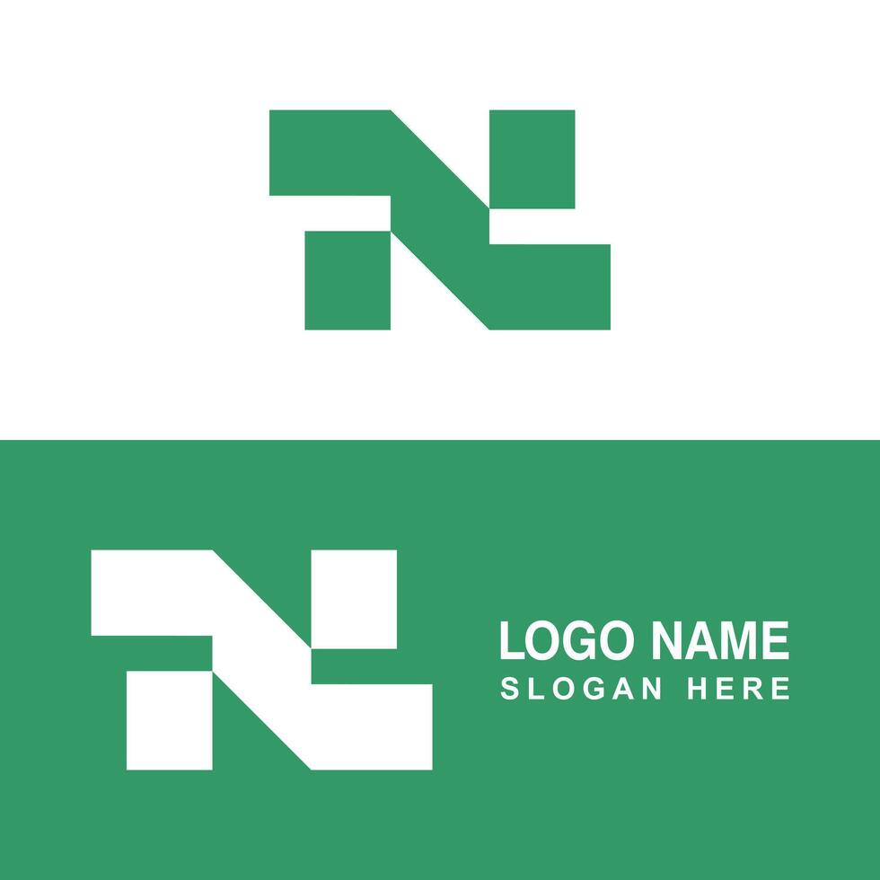 Modern N shape logo. vector