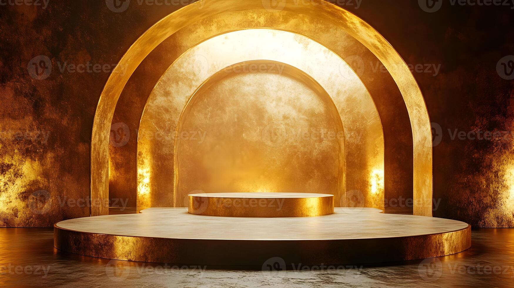 Golden Archways 3D Render Background photo