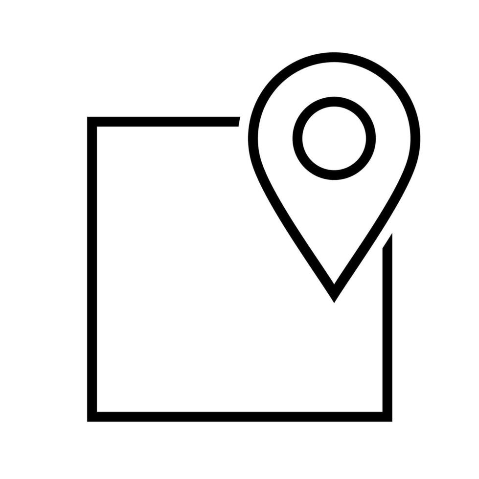 Map pin line icon isolated on white background vector
