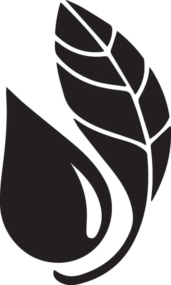 leaf's plant ecology nature icon illustration design thick black and white. vector