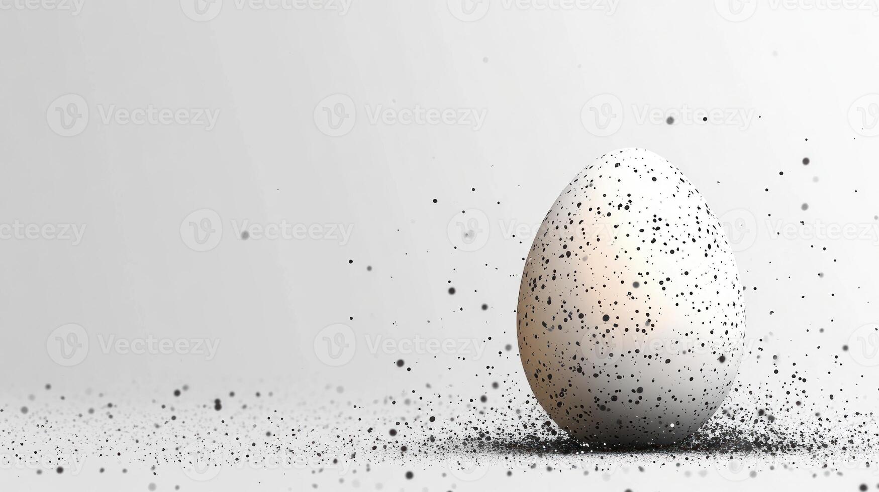 Minimalist White Egg Surrounded by Gentle Dust Particles Against a Soft Background, Perfect for Easter and Spring Themed Designs and Celebrations photo