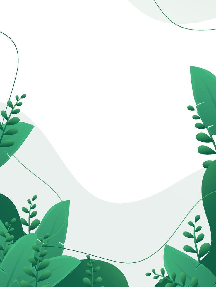 Green leaves and vines on a white background vector