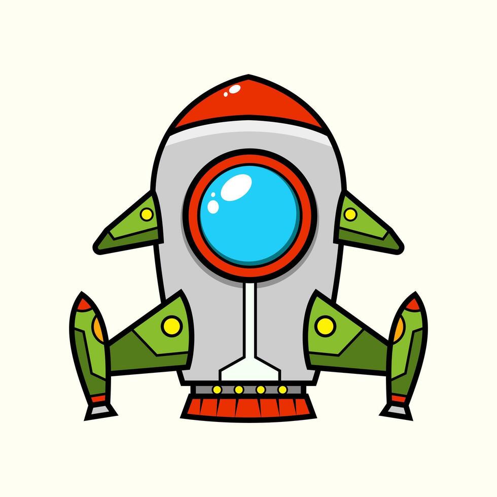 Spaceship Rocket launch technology innovation art style concept vector