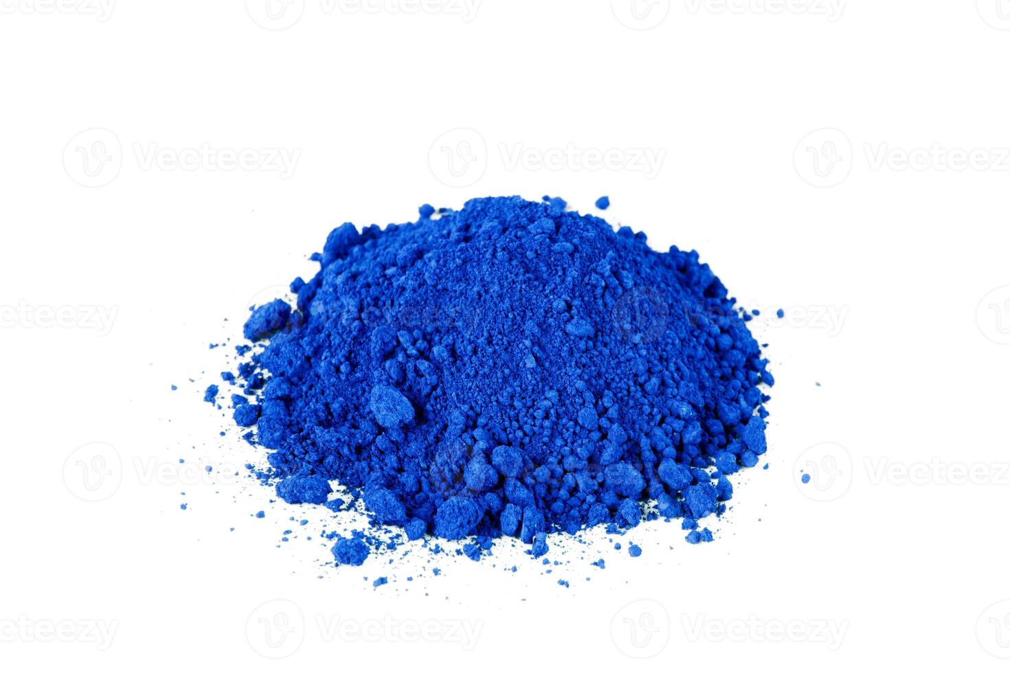 Vibrant Blue Pigment Powder Displayed on a White Background for Creative Projects photo
