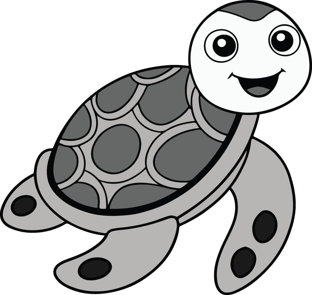 Turtle black outline icons. vector