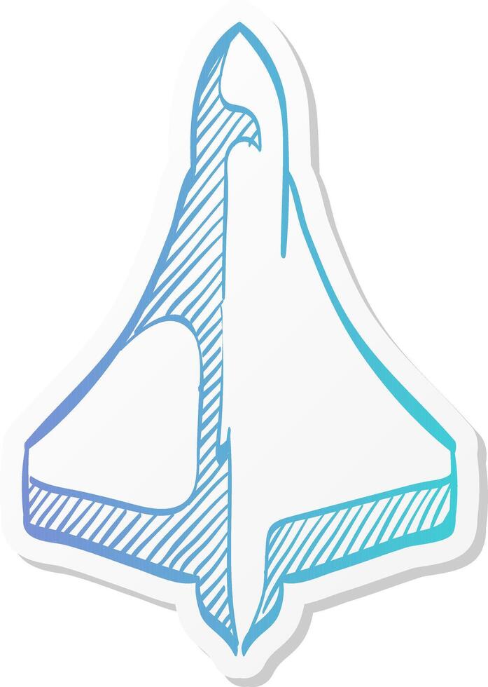 supersonic airplane icon in sticker color style aircraft speed passenger aviation airliner vector