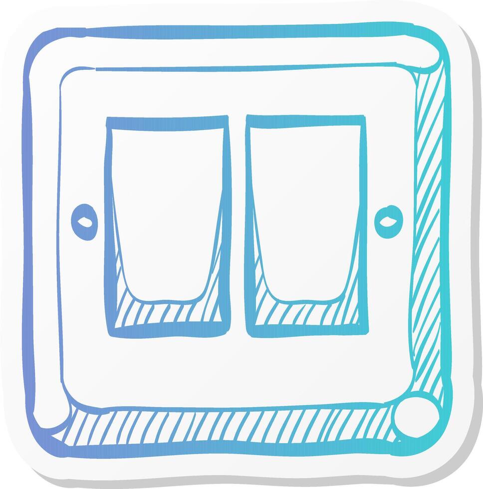 electrical switch icon in sticker color style on off button light lamp vector