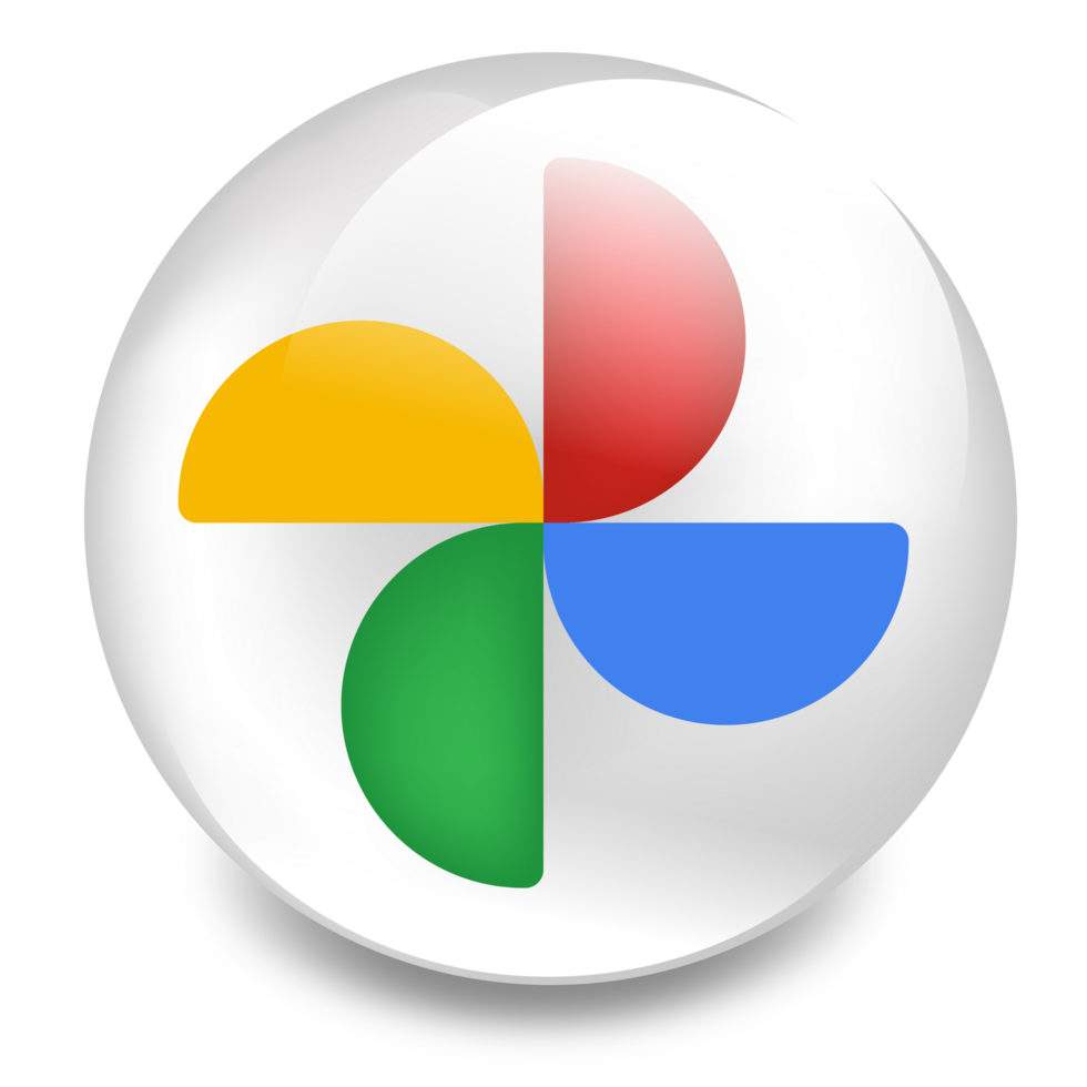 Google photo logo, glossy rounded google photo logo png