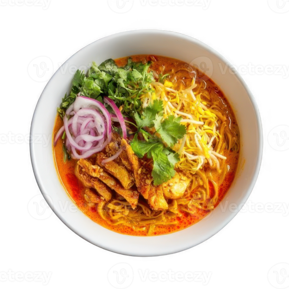 Bowl of noodle soup. Khai Soi png
