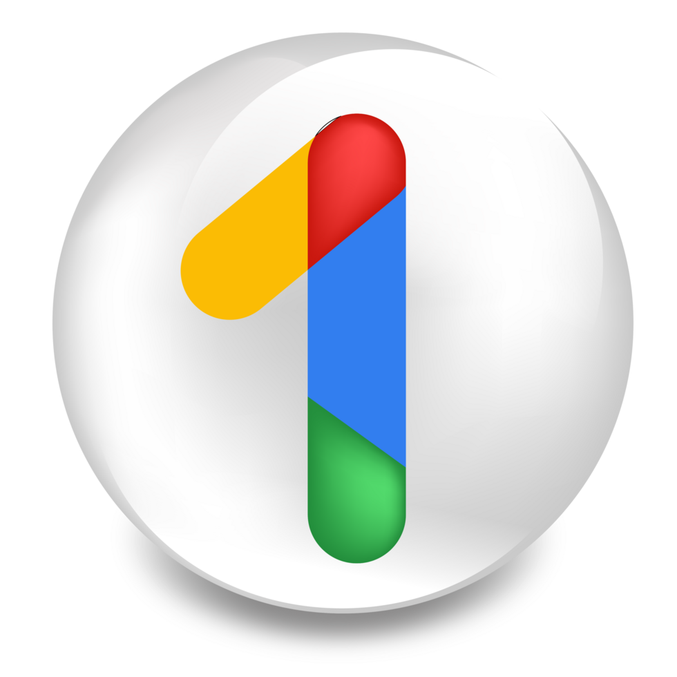 Google one logo, glossy rounded google one logo png